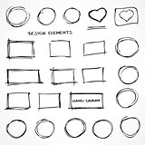 Set of Hand Drawn Isolated Scribble Design Elements for Business