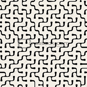 Vector Seamless Organic Maze Rounded Line Pattern