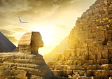 Great sphinx and pyramids