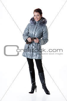 Young Beautiful Woman In Winter Coat
