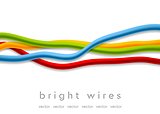 Isolated bright vector wires on white background