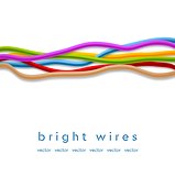 Isolated colorful vector wires on white background