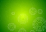 Bright green hi-tech background with gears