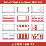 Icon set of location photos on page photobook