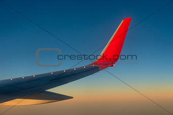 view from the window of an airplane wing