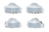 Metallic cloud set: glossy icons