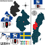 Map of Jamtland, Sweden