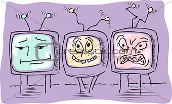 three funny television