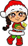 Girl With Cookies For Santa