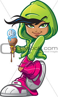 Girl With Ice Cream Cone
