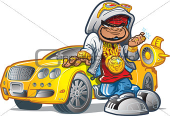 Pimp Gangsta With Car
