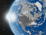 north american continent from space