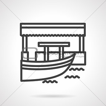 Floating market  simple line vector icon
