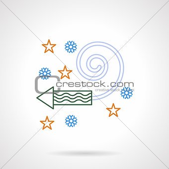 Fireworks abstract flat color line vector icon