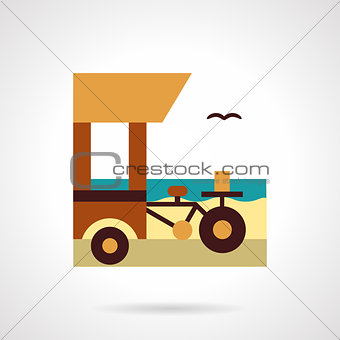 Shop on wheels flat color vector icon