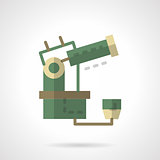 Observatory telescope flat color vector icon
