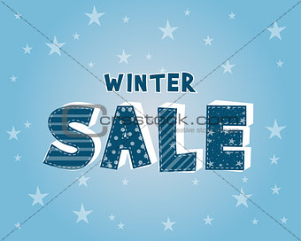 winter sale with stars poster