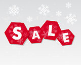 winter sale with snowflakes poster