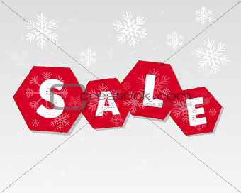 winter sale with snowflakes poster