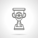 Basketball winner cup flat line vector icon
