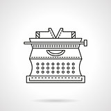 Flat line typewriter vector icon