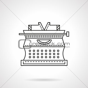 Flat line typewriter vector icon
