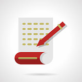Writing articles abstract flat color vector icon