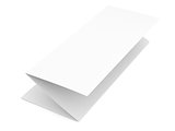 Folded blank paper booklet on white background