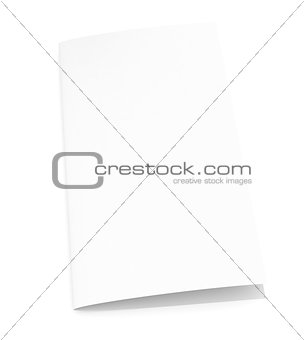 Empty closed paper brochure on white background