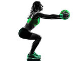 woman fitness Medicine Ball exercises silhouette