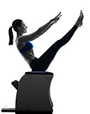 woman pilates chair exercises fitness isolated