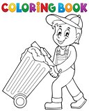 Coloring book garbage collector theme 1