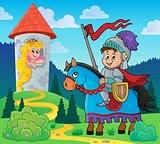 Fairy tale theme knight and princess