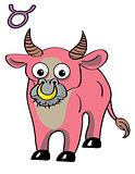 Cute zodiac sign - Taurus. Vector illustration.