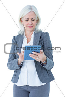 Businesswoman using her tablet