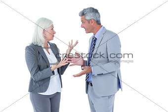 businesswoman angry against her colleague arguing