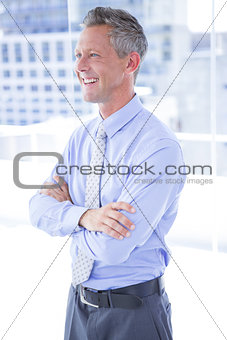 Smiling businessman in the office