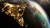 Planet Earth Asia zone using satellite imagery NASA