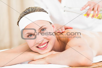 Beautiful blonde enjoying a massag