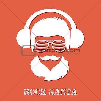 Christmas hipster poster for party or greeting card. Vector illustration. Santa Hipster Claus. vector merry christmas art design