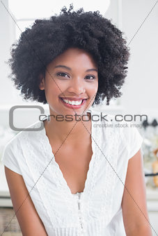 Happy woman smiling at camera
