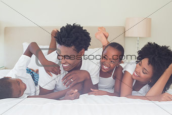 Happy family having fun together