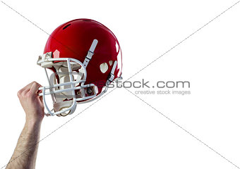Helmet of  an american football player