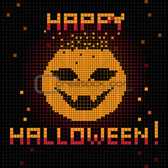 pixel happy halloween pumpkin