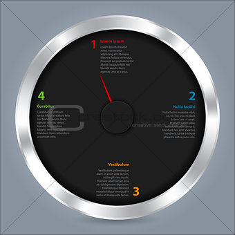 Abstract infographic design with adjustable needle
