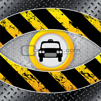 Industrial taxi background with grunge and metallic elements