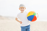 kid with beach ball