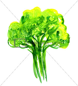 Abstract illustration of stylized green tree