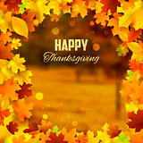 Happy Thanksgiving background with maple leaves