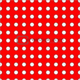 White dots on red background seamless pattern.